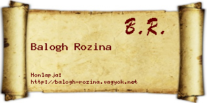 Balogh Rozina névjegykártya
